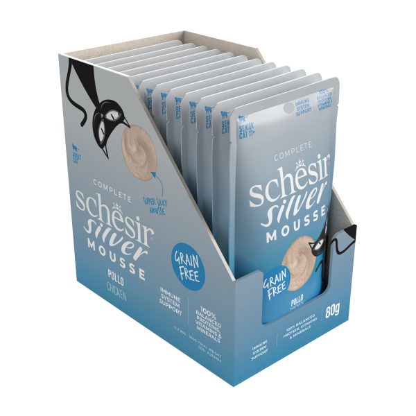 Schesir Silver Chicken Mousse For Senior Cats Wet Cat Food, 80g - Image 5