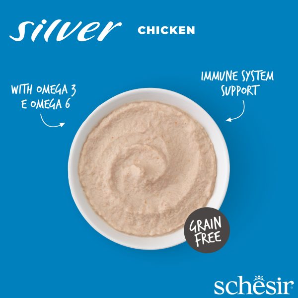 Schesir Silver Chicken Mousse For Senior Cats Wet Cat Food, 80g - Image 4