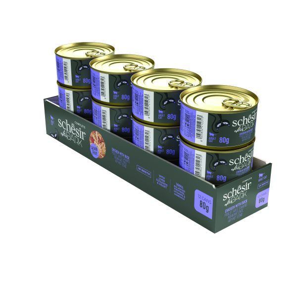 Schesir After Dark Chicken with Duck in Broth Wet Cat Food, 80g - Image 5