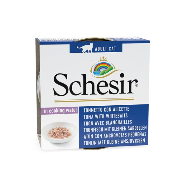 Schesir Tuna with Whitebait in Cooking Water Wet Cat Food, 85g