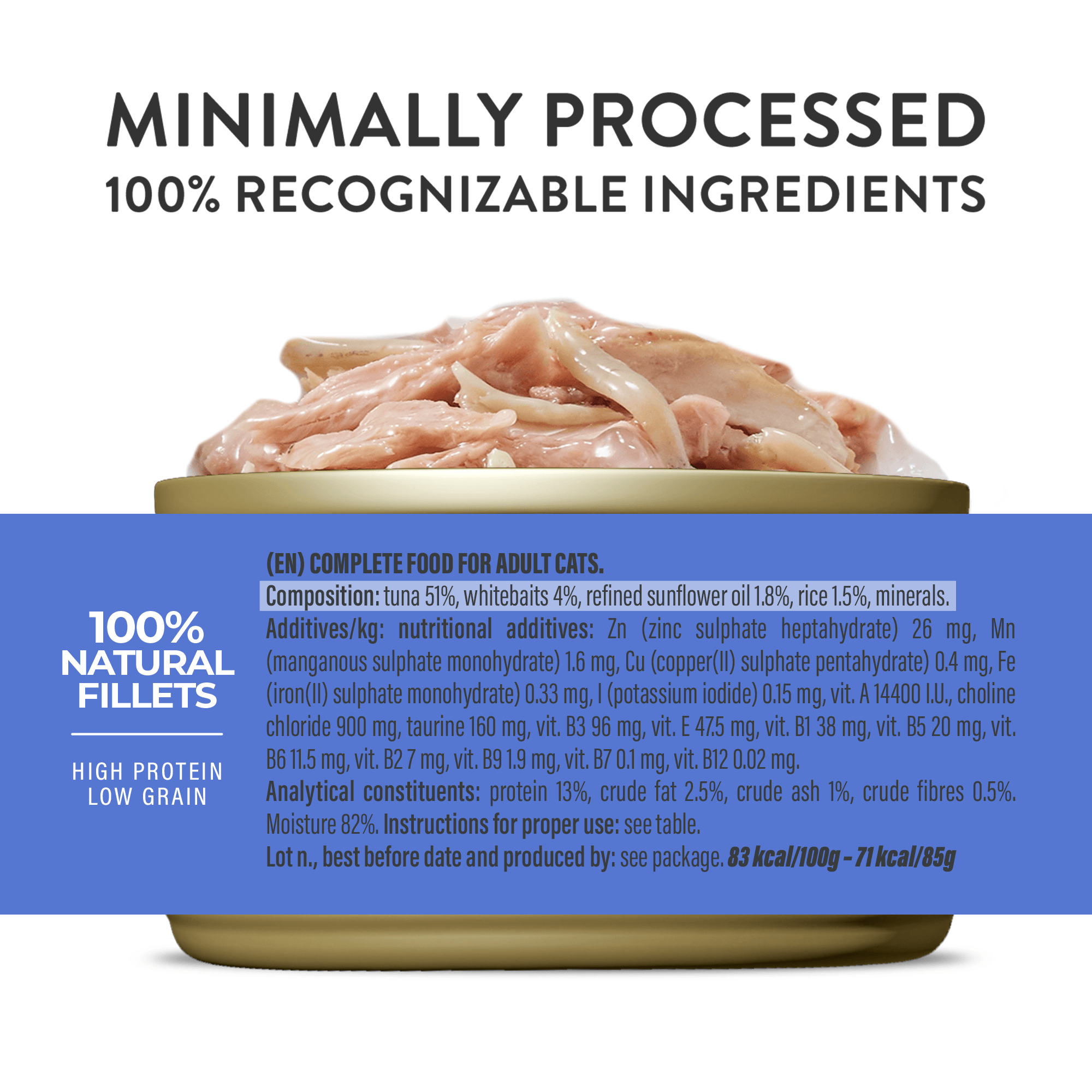 Schesir Complete Nutrition Tuna with Whitebait in Cooking Water Wet Cat Food, 85g - Image 4