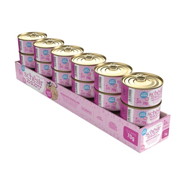 Schesir Baby Chicken with Chicken Liver in Broth 8+ Weeks Wet Kitten Food, 70g - Image 4