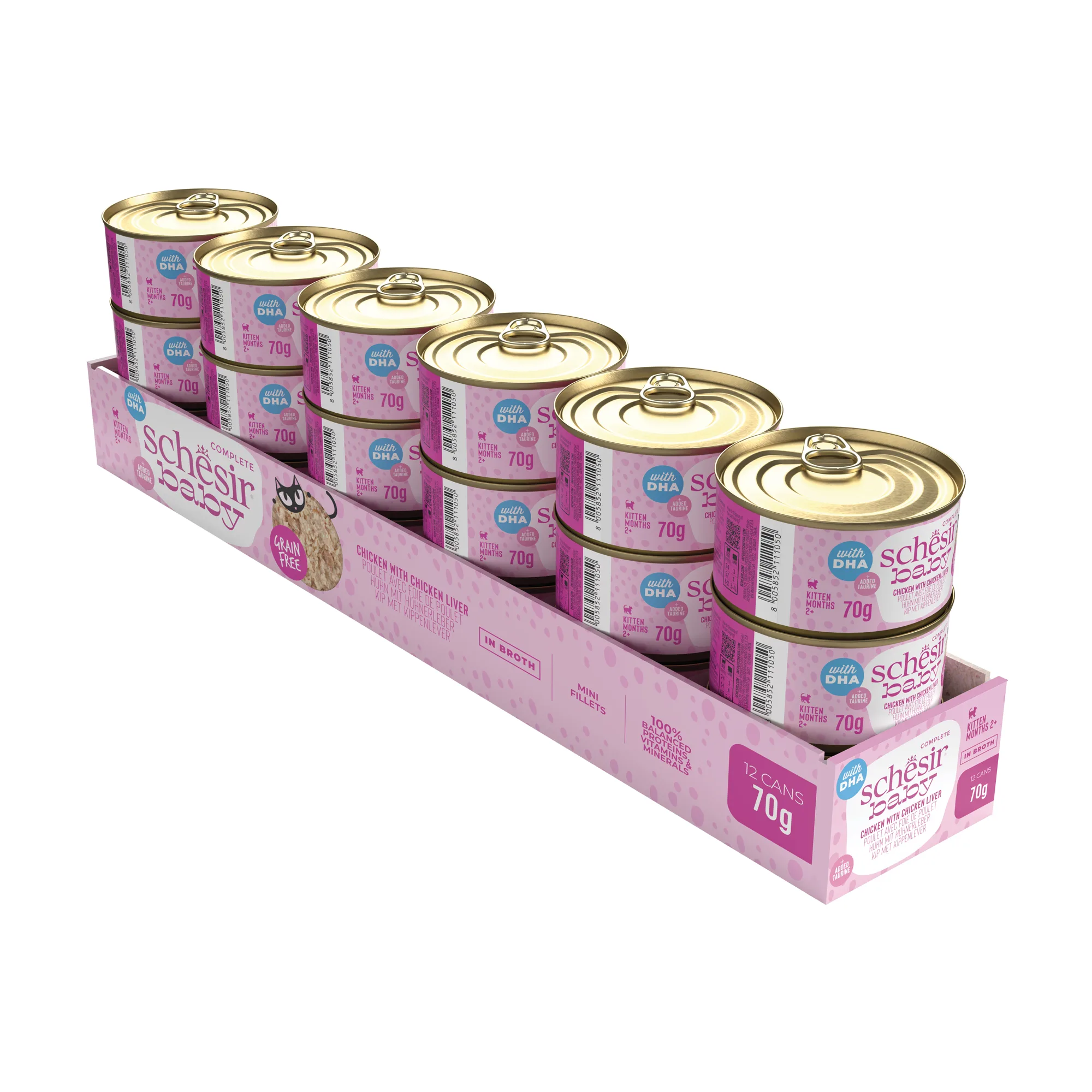 Schesir Baby Chicken with Chicken Liver in Broth 8+ Weeks Wet Kitten Food, 70g - Image 4