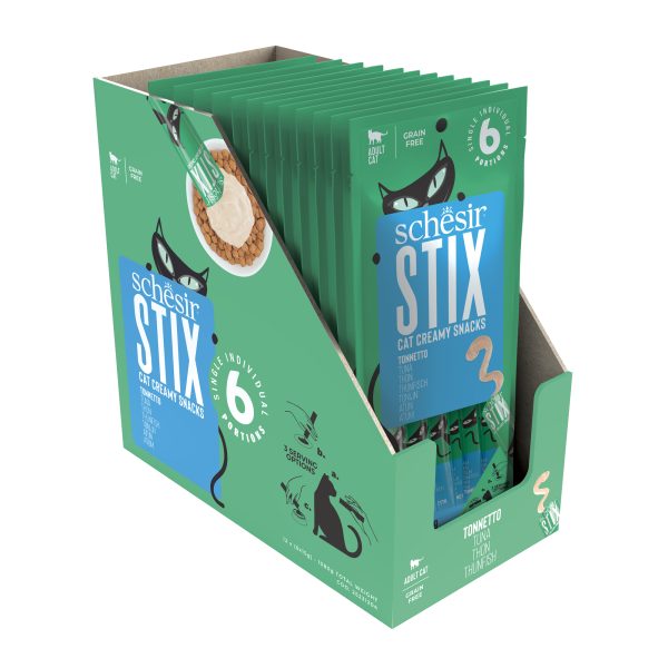 Schesir Stix! Tuna Mousse Cat Treat, 6 Pieces - Image 6
