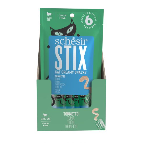 Schesir Stix! Tuna Mousse Cat Treat, 6 Pieces - Image 7
