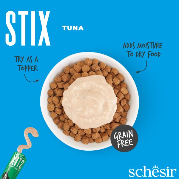 Schesir Stix! Tuna Mousse Cat Treat, 6 Pieces - Image 2