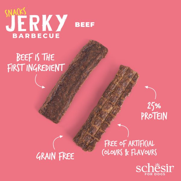 Schesir Snacks, Beef Jerky Barbecue Dog Treats, 145g - Image 2