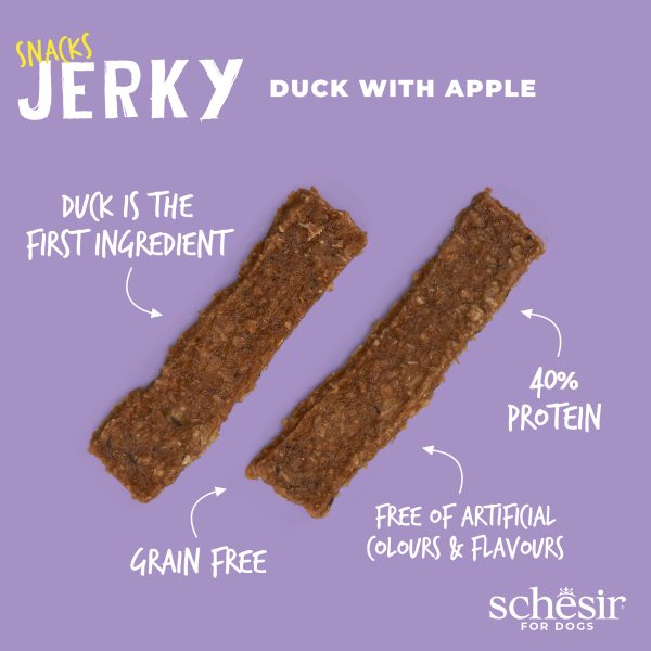 Schesir Snacks, Duck with Apple Jerky Dog Treat, 145g - Image 2
