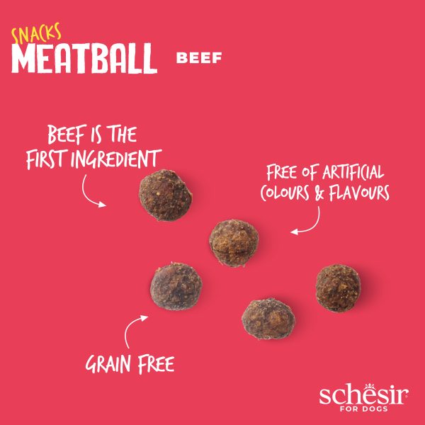 Schesir Snacks, Beef Meatballs BAKED Dog Treats, 225g - Image 2