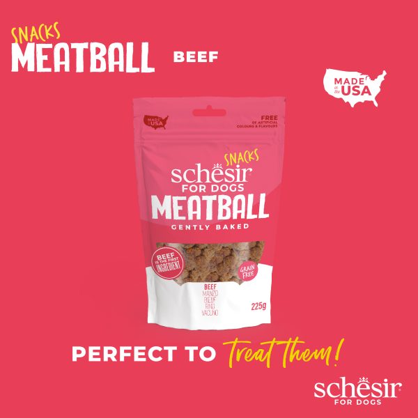 Schesir Snacks, Beef Meatballs BAKED Dog Treats, 225g - Image 4