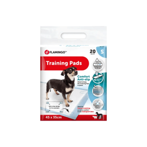 Flamingo Puppy Comfort Training Pads with Anti-Slip Adhesive Strips, Small (45 x 35cm) 20Pcs