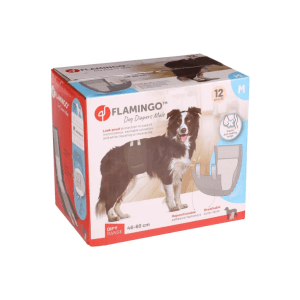 Flamingo Male Dog Diapers, Medium 12 Pcs