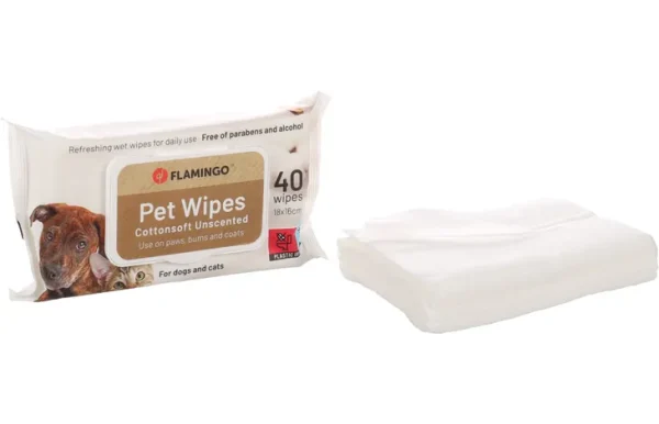 Flamingo Unscented Pet Wipes, 40 Wipes - Image 3