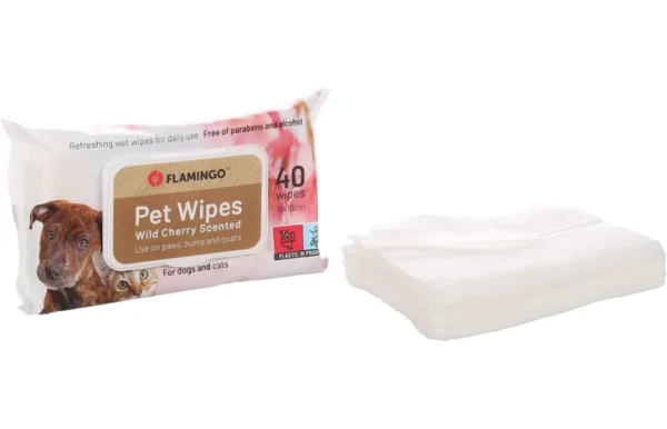 Flamingo Cherry Scented Pet Wipes, 40 Wipes - Image 2