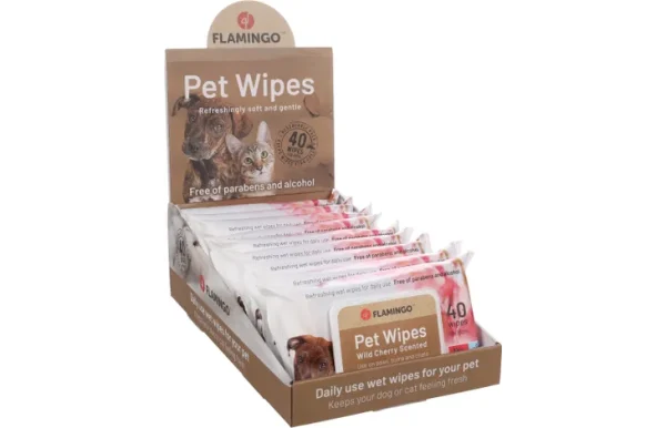 Flamingo Cherry Scented Pet Wipes, 40 Wipes - Image 3