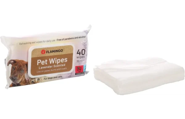 Flamingo Lavender Scented Pet Wipes, 40 Wipes - Image 2