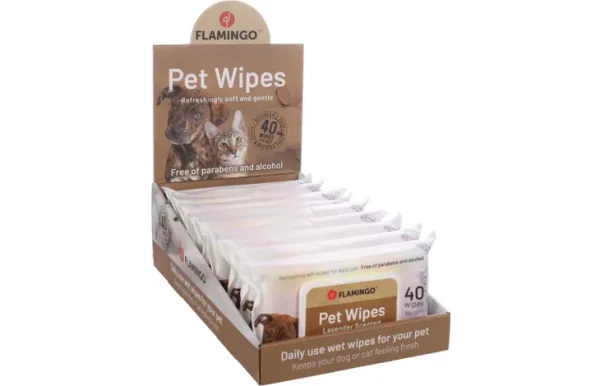 Flamingo Lavender Scented Pet Wipes, 40 Wipes - Image 3