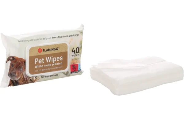 Flamingo Musk Scented Pet Wipes, 40 Wipes - Image 2