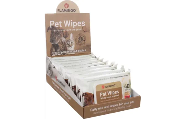 Flamingo Musk Scented Pet Wipes, 40 Wipes - Image 3