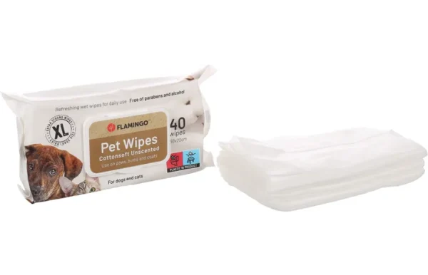 Flamingo Unscented Pet Wipes, XL 40 Wipes - Image 2