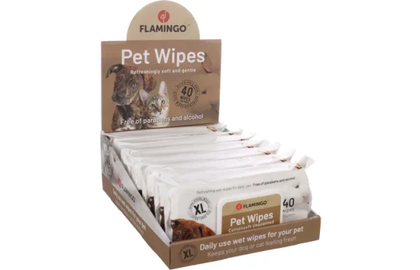 Flamingo Unscented Pet Wipes, XL 40 Wipes - Image 3