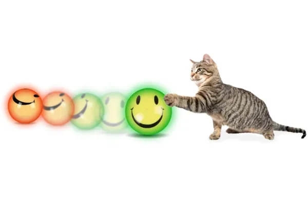 Flamingo Wobbler Flashing Ball Cat Toy, Yellow - Image 3