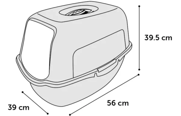 Flamingo Lexie Cat Litter Box, Large (39 x 56 x 39.5cm) Black - Image 2