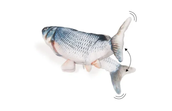 Flamingo Electronic Moving Fish Cat Toy, Grey - Image 7