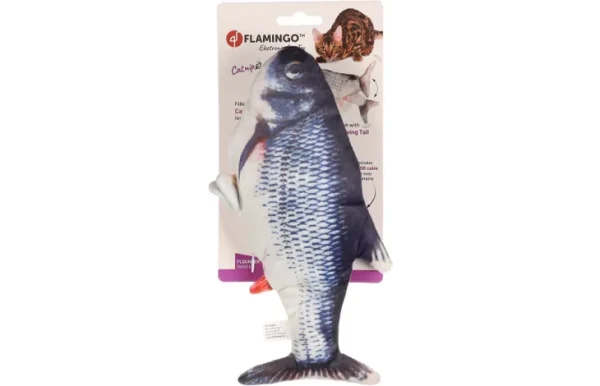 Flamingo Electronic Moving Fish Cat Toy, Grey - Image 6