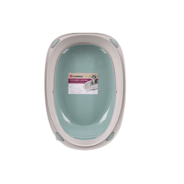 Flamingo Jota Cat Litter Box, Large (39.5 x 56.5 x 19.5cm) Green - Image 2