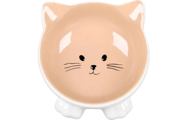 Flamingo Puzi Ceramic Cat Bowl, Taupe - Image 2