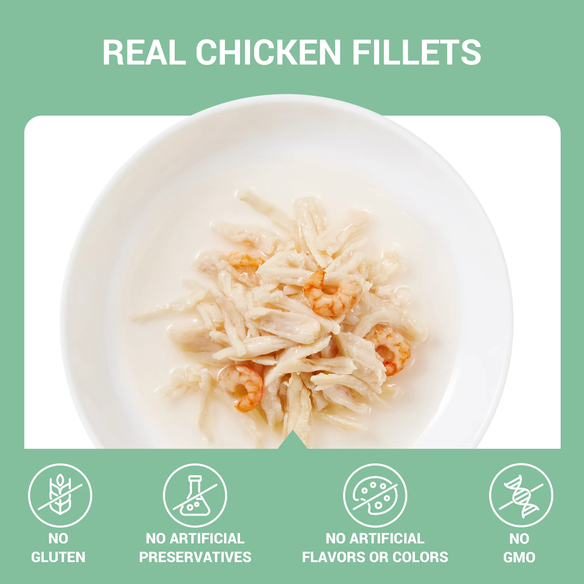 Schesir Chicken with Shrimps in Broth Wet Cat Food, 70g - Image 2