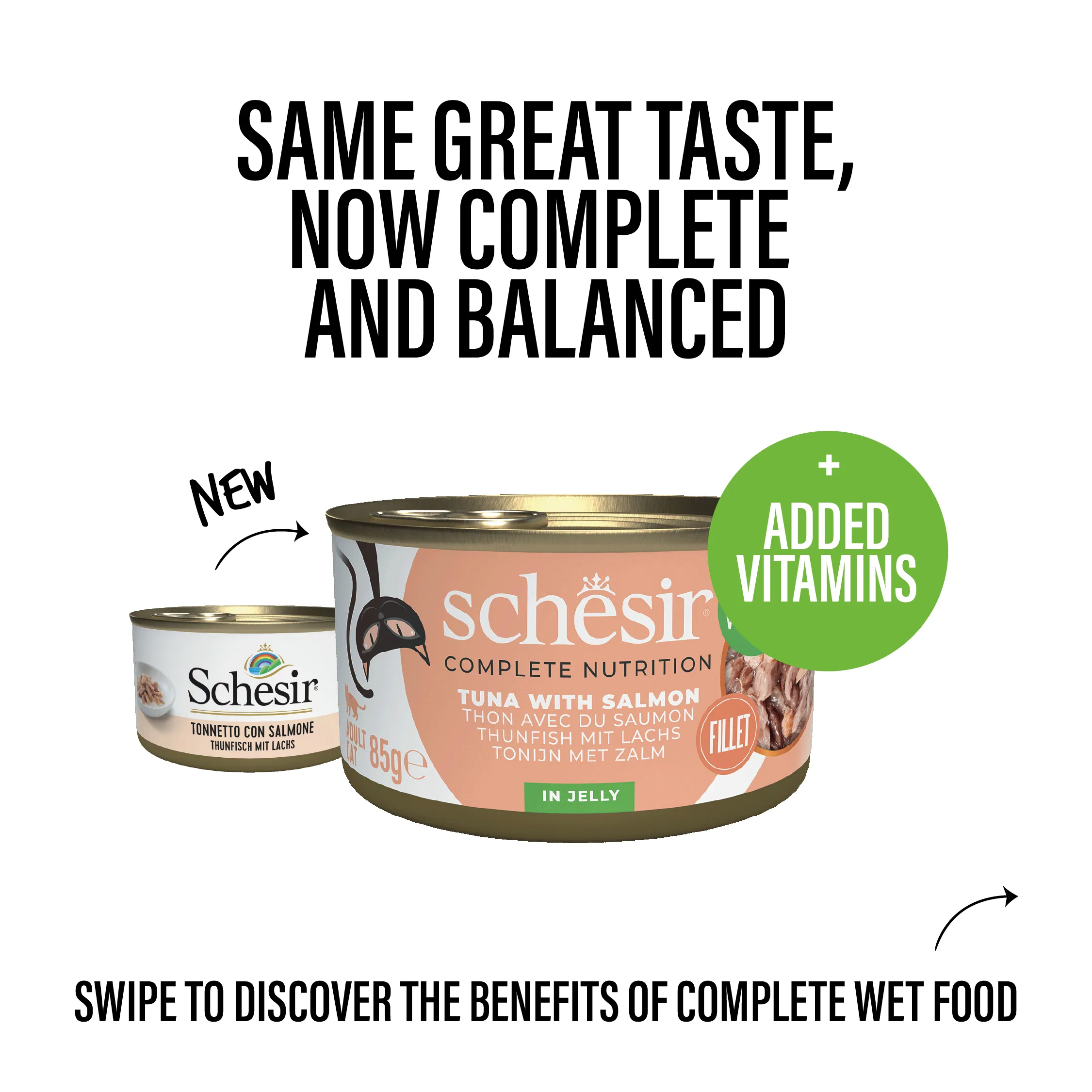 Schesir Complete Nutrition Tuna with Salmon in Jelly Wet Cat Food, 85g - Image 3