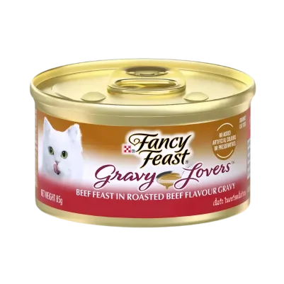 Fancy Feast Gravy Lovers Beef Feast in Roasted Beef Flavour Gravy Wet Cat Food, 85g