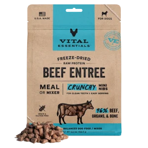 Vital Essentials Freeze-Dried RAW Beef Entree Crunchy Mini Nibs Dog Food
