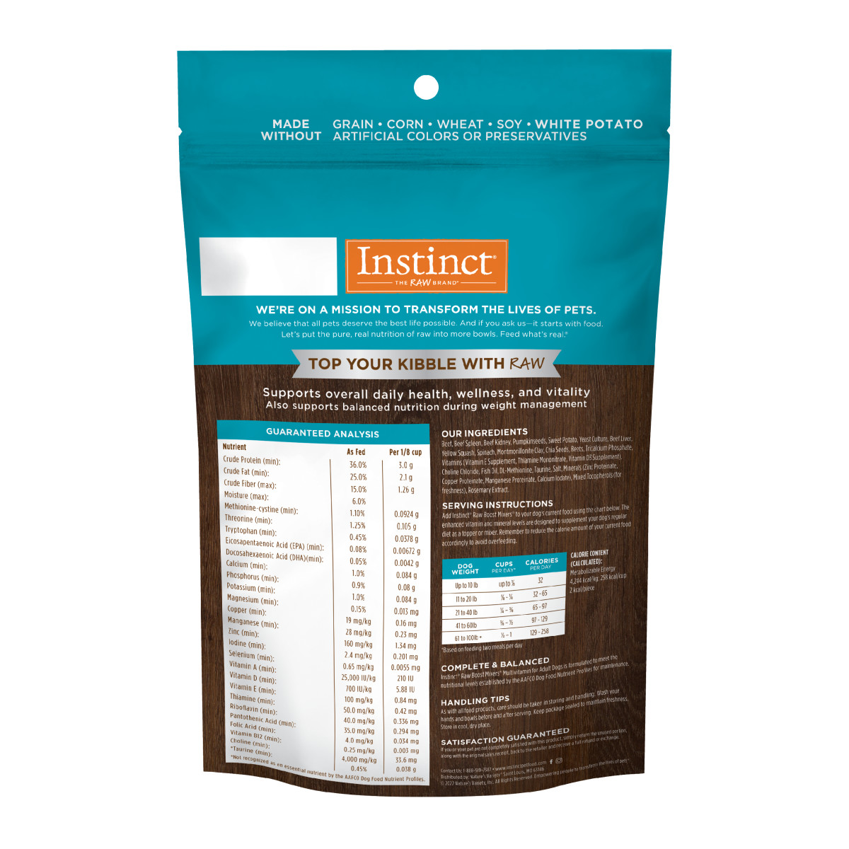 Instinct Raw Boost Mixers Multivitamin Freeze-Dried Raw Dog Food Topper, 5.5oz - Image 3