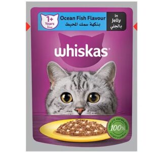 Whiskas طعام القطط الرطب بسمك المحيط في الهلام، 80 جرام