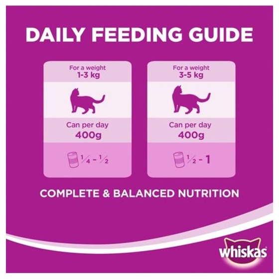 Whiskas طعام القطط الرطب بالدجاج في المرق، عبوة اقتصادية 80 جرام (عبوة من 12 قطعة) - الصورة 4
