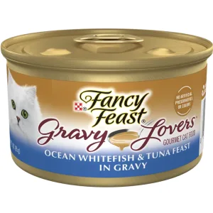 Fancy Feast Gravy Lovers Ocean Whitefish and Tuna Feast Gourmet Wet Cat Food, 85g