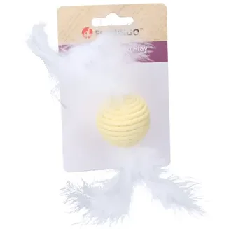 Flamingo Poppy Ball Cat Toy, Yellow - Image 2