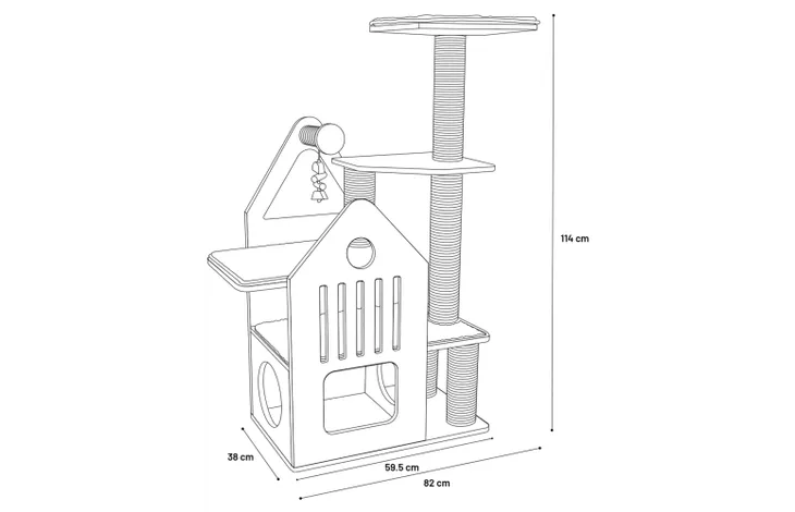 Flamingo Kaisa Scratching Cat Tree, Beige and Grey - Image 3