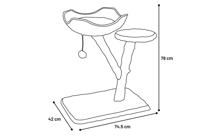 Flamingo Carlito Scratching Cat tree, Beige - Image 3