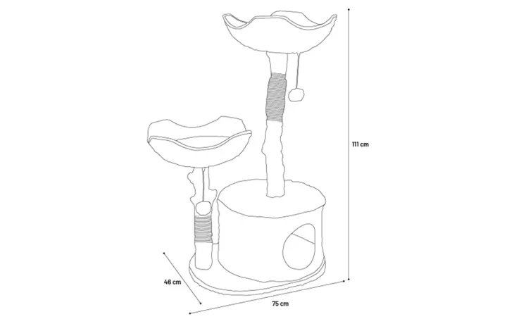 Flamingo Hector Scratching Cat Tree, Bege - Image 3