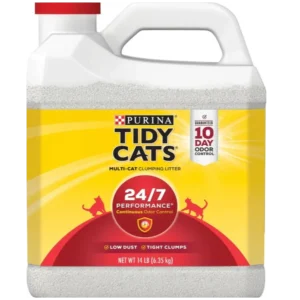 رمل القطط Purina Tidy Cats 24/7 Performance متعدد القطط المتكتل، 6.35 كيلو
