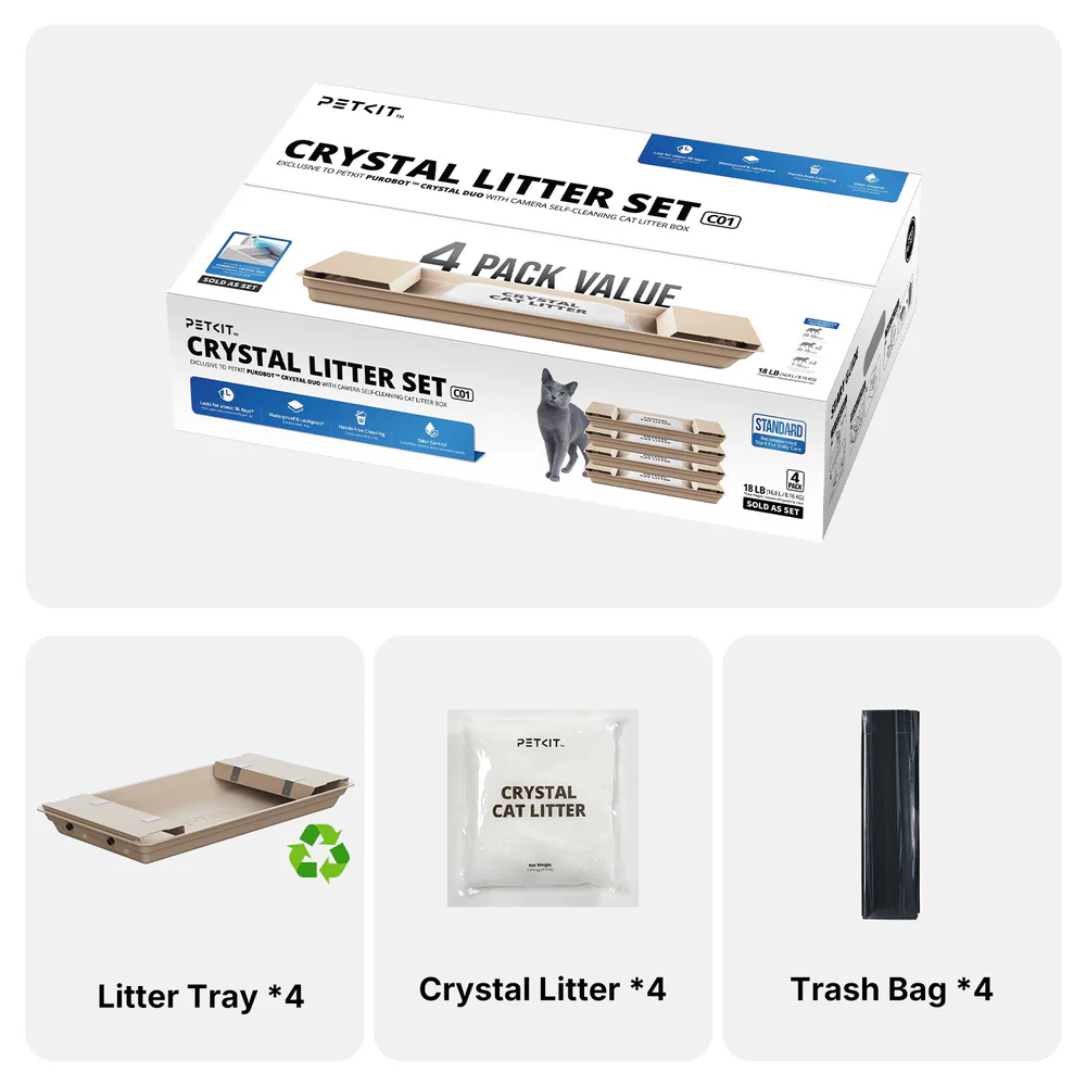 PetKit Purobot Crystal Litter Set, (Pack of 4 - Enough for 4 Months) - Image 3
