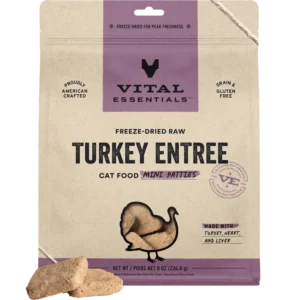 Vital Essentials Freeze-Dried Turkey Entree Mini Patties Cat Food, 8oz