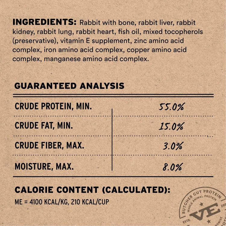 Vital Essentials Freeze-Dried Rabbit Entree & Mixer Crunchy Nibs Cat Food, 12oz - Image 3