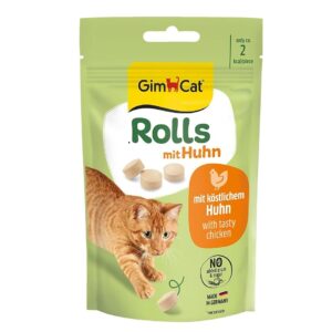 GimCat Rolls with Chicken Cat Treats, 50g