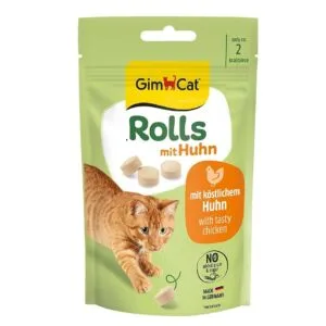 GimCat Rolls with Chicken Cat Treats, 50g