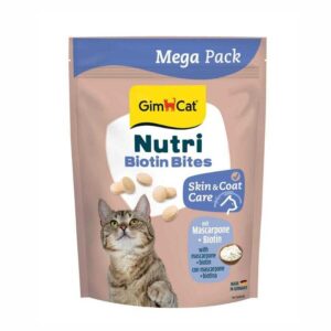 GimCat Nutri Biotin Bites Mascarpone Skin & Coat Cat Treats, 425g